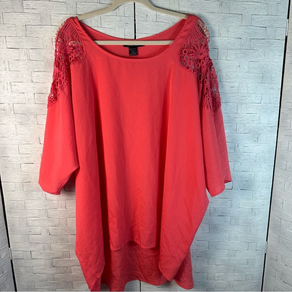 Ashley Stewart‎ Komodo sleeve tunic, lace bohemian coastal grandma plus size